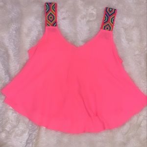 Pink sleevless blouse